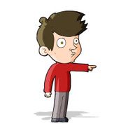 cartoon pointing boy N15
