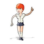 cartoon pretty girl asking question N3
