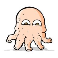 cartoon alien squid face N12