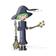 Cartoon Witch Casting Spell N11