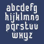 Handwritten white vector lowercase letters stylish letters set