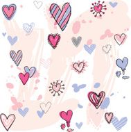 Pink and Purple Doodle Hearts