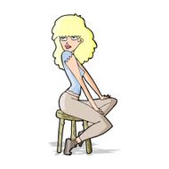 cartoon woman striking pose N5
