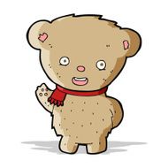 cartoon teddy bear waving N8