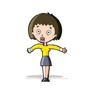 cartoon woman shrugging shoulders N195