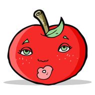 cartoon apple with face N5