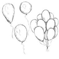 Vector Set of Sketch Balloons
