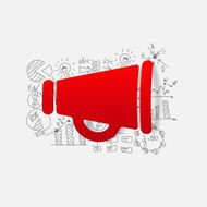 Drawing business formulas megaphone N19