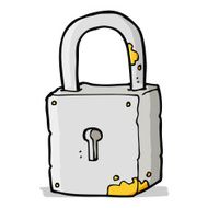 cartoon rusty lock N4