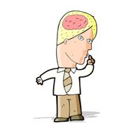 cartoon businessman with huge brain N4