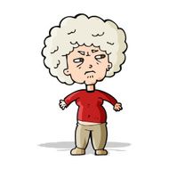 cartoon annoyed old woman N10