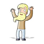 cartoon excited man with beard N3