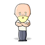 cartoon shocked bald man with beard N4