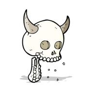 cartoon spooky skull N78