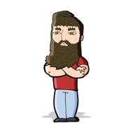 cartoon serious man with beard N10
