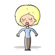 cartoon woman with closed eyes N4