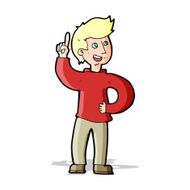 cartoon man with idea N91
