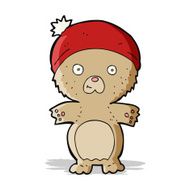 cartoon cute teddy bear in hat N7