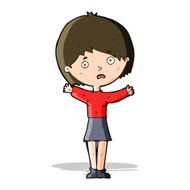 cartoon worried woman N34
