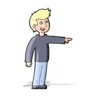 cartoon happy man pointing and laughing N3