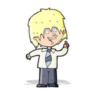 cartoon school boy with idea N15