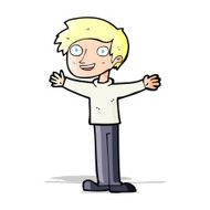 cartoon enthusiastic man N4