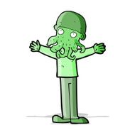 cartoon alien squid face man N4