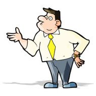 cartoon businessman asking question N4