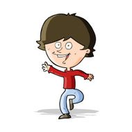 cartoon happy waving boy N10