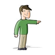 Cartoon Man Pointing N102