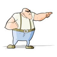 cartoon angry tough guy pointing N5