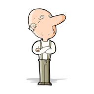 cartoon old man with folded arms N5