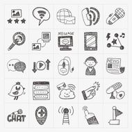 doodle communication icons set N7