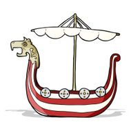 Cartoon Viking Ship N21