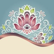 Vector Colored Floral Background Hand Drawn Texture N22