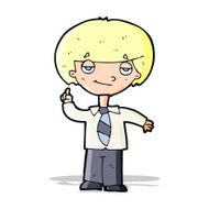 cartoon school boy answering question N21