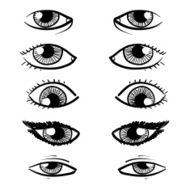 Pairs of human eyes sketch