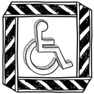 Handicapped wheelchair symbol sketch