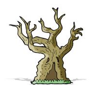 cartoon spooky old tree N11