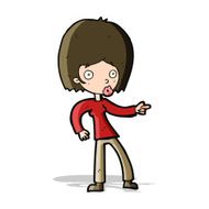cartoon woman pointing N95