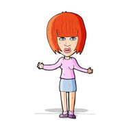 cartoon woman shrugging shoulders N197