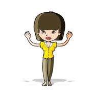 cartoon woman with raised hands N4
