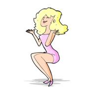 cartoon attractive woman sitting N5