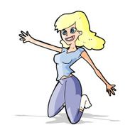 cartoon jumping woman N5