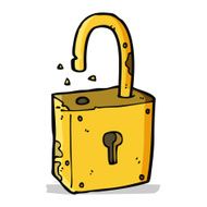 caroon rusty old padlock N8