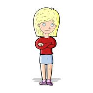 cartoon friendly girl rolling eyes N4