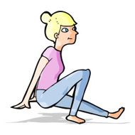 cartoon woman sitting N8