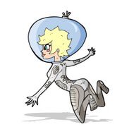 cartoon space woman N13