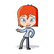 cartoon relaxed woman pointing N3