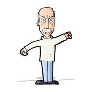 cartoon angry old man N69